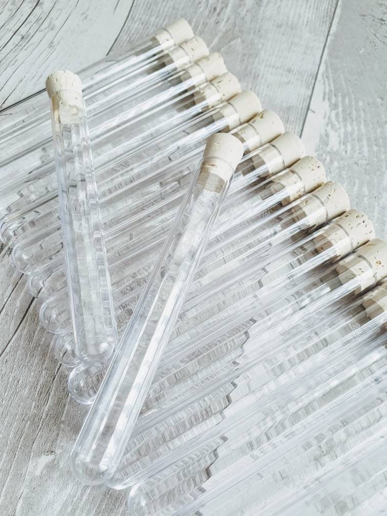 10/20 Clear Plastic Test Tubes With Cork 143x17mm Test Tube Etsy