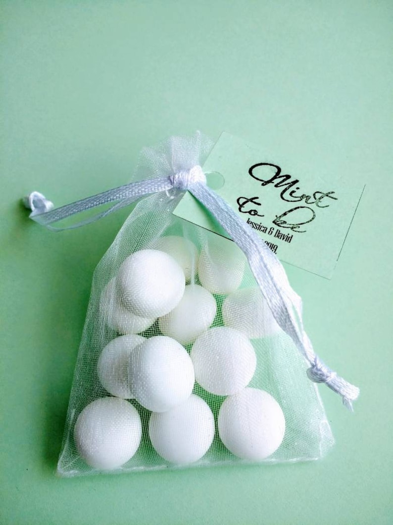 Mint sweets in organza bags Personalized wedding favour thank you gift party favour