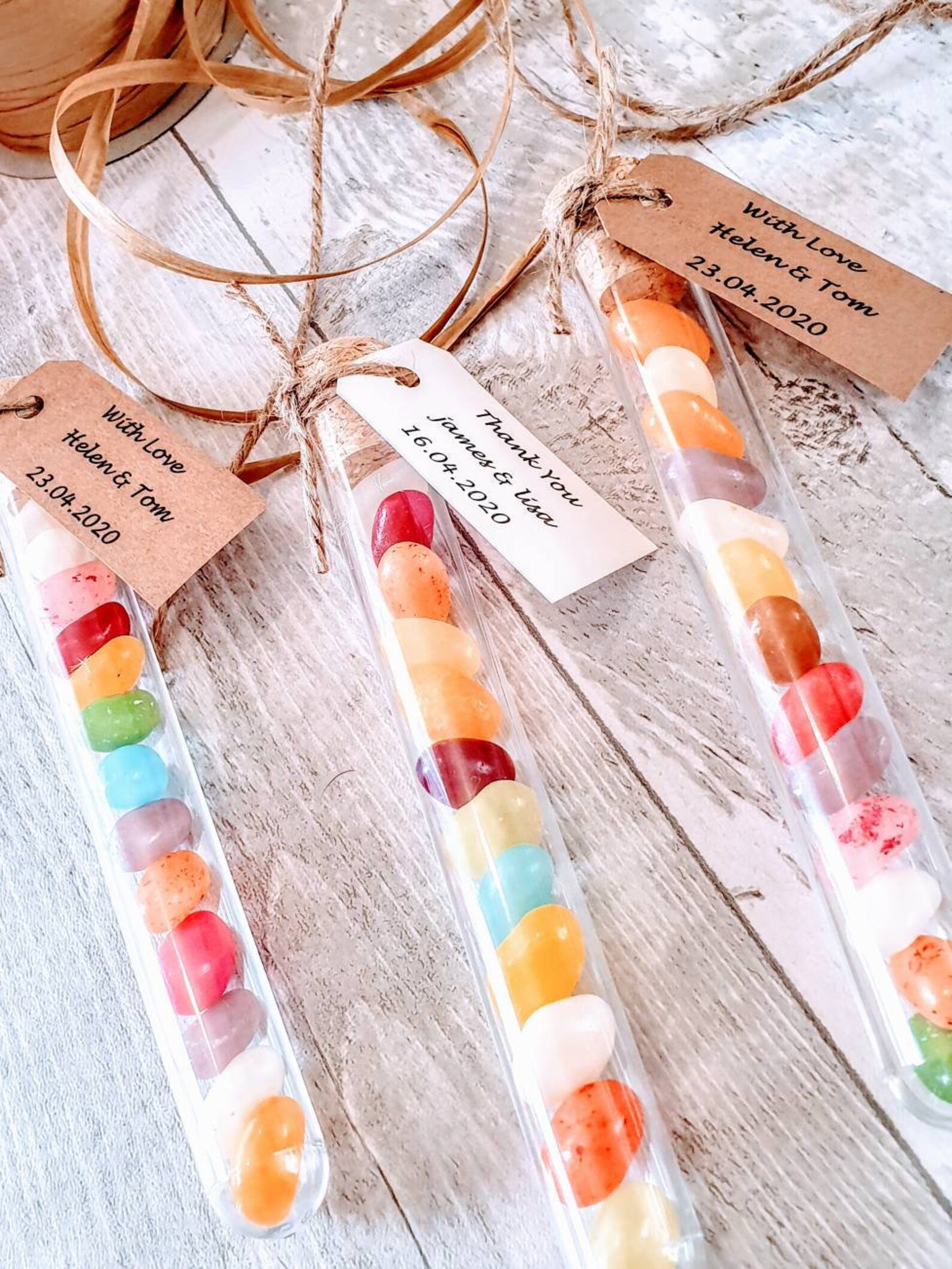 Jelly Beans Wedding Favours in Tube Personalised Jelly Beans Etsy UK