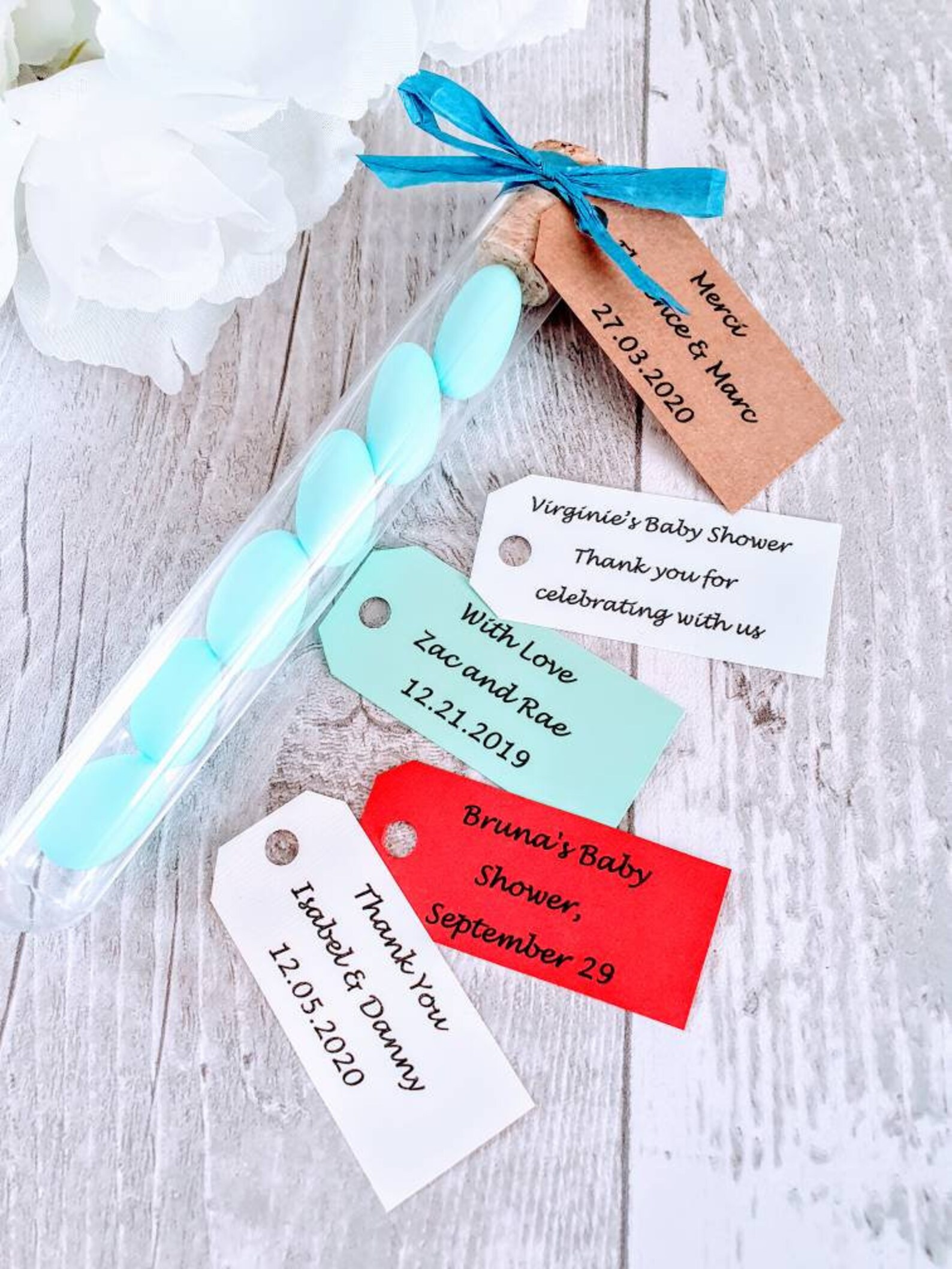 Sugared Almonds Wedding Favour in Tube Personalised Sugared - Etsy