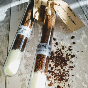 Personalized Coffee Wedding Favor: Coffee with Milk Powder Tube