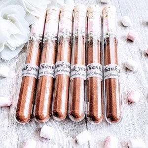 Hot Chocolate wedding favour in tube, personalised, hot chocolate with marshmallow, Thank you gift, Christmas, Valentine's day gift. image 4