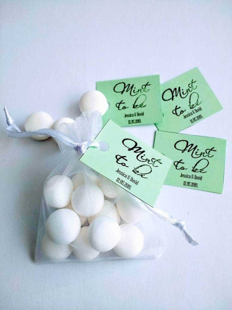 Mint sweets in organza bags Personalized wedding favour thank you gift party favour