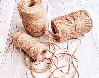 100% Natural Rustic 3Ply Jute Twine, 20/50/100m  Jute,  Hessian, Burlap, Natural Twine