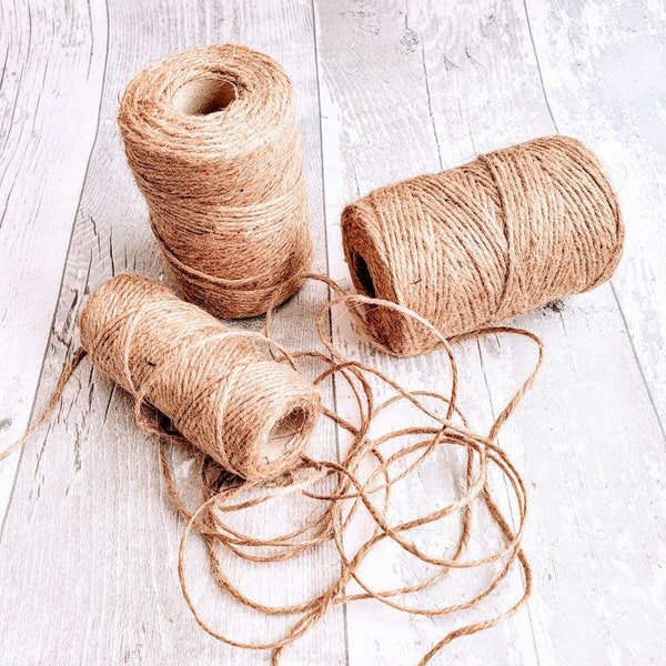 Ficelle de jute 3 plis rustique 100 % naturelle, jute 20/50/100 m, toile de jute, toile de jute, ficelle naturelle