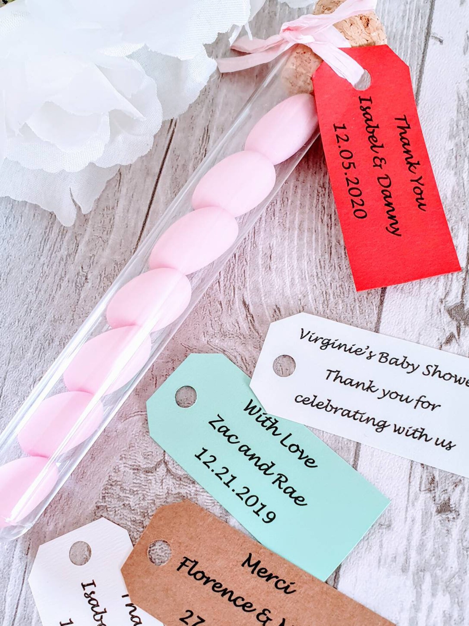 Sugared Almonds Wedding Favour in Tube Personalised Sugared - Etsy