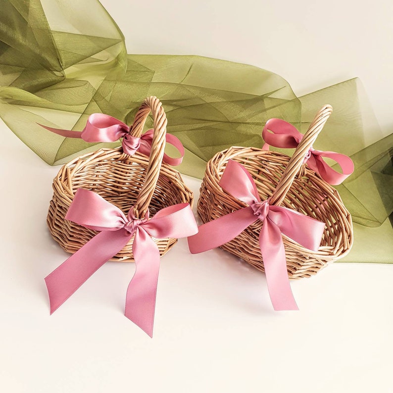 Mini and Tiny Child Flower Girl Basket. Bridesmaid Flower Girl Etsy UK