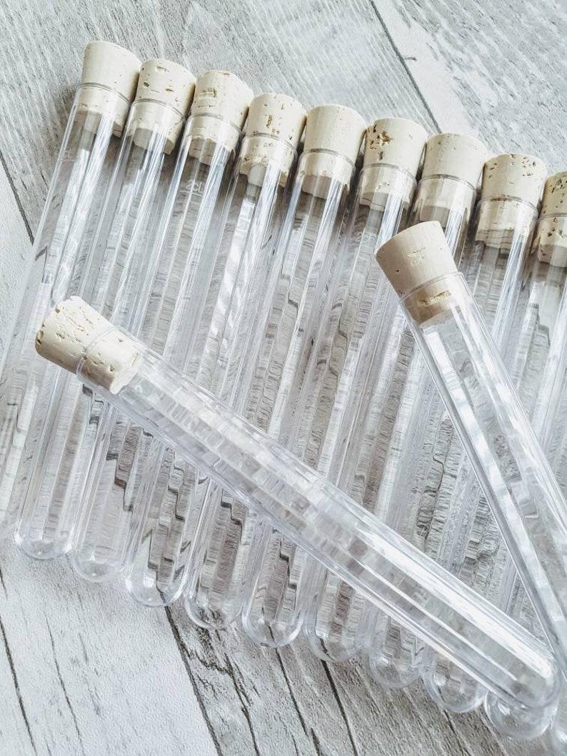10/20 Clear Plastic Test Tubes With Cork 143x17mm Test Tube Etsy UK