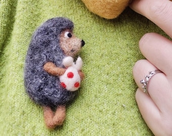 Spilla in miniatura Riccio nella nebbia Giocattolo tascabile in stile vintage Riccio vecchio Riccio spilla da collezione Riccio divertente mini riccio