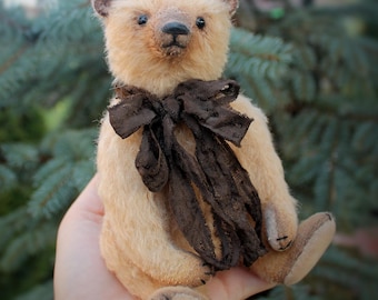 Teddy Bear beige bear teddy toy Teddy bear vintage teddy Artist teddy bear toy jointed collectable teddy bear Stuffed animal teddy toy bear