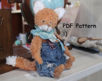 Teddy fox pattern, Teddy Pattern, Teddy fox sewing pattern, Fox toy pattern, Sewing Pattern Teddy bear fox plush stuffed toy foxes teddy toy