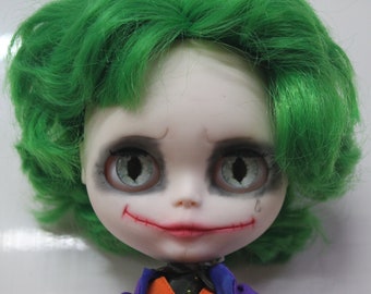 Bambola Blythe Joker Bambola Blythe personalizzata Joker Ooak Blythe bambola con capelli verdi Blythe bambola clown bambola blythe clown con occhi diversi Blythe