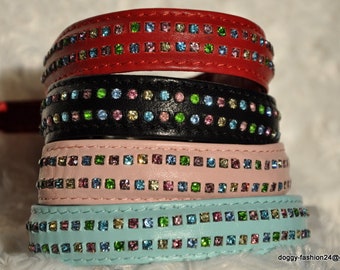 Dog Collar White, Pink, Mint, Crystal Dog Collar Leather Luxury Designer