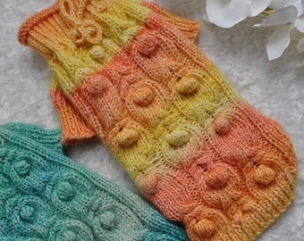 Dog sweater hand knitted dog sweater, hand embroidered from soft thick wool, fashion wear clothing,