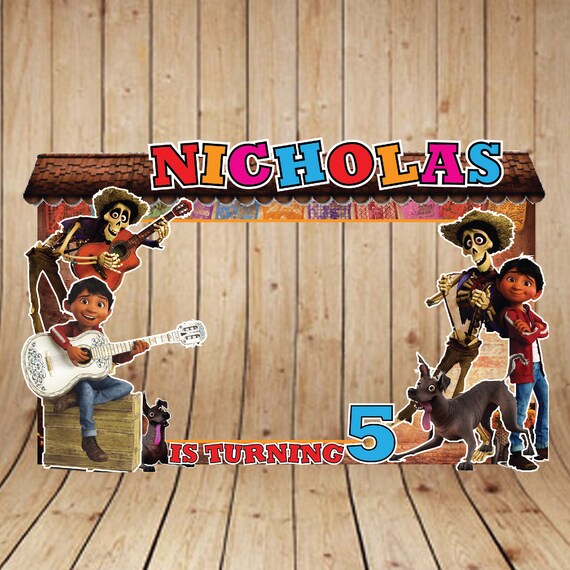 Coco Photo Booth Frame Birthday Backdrop