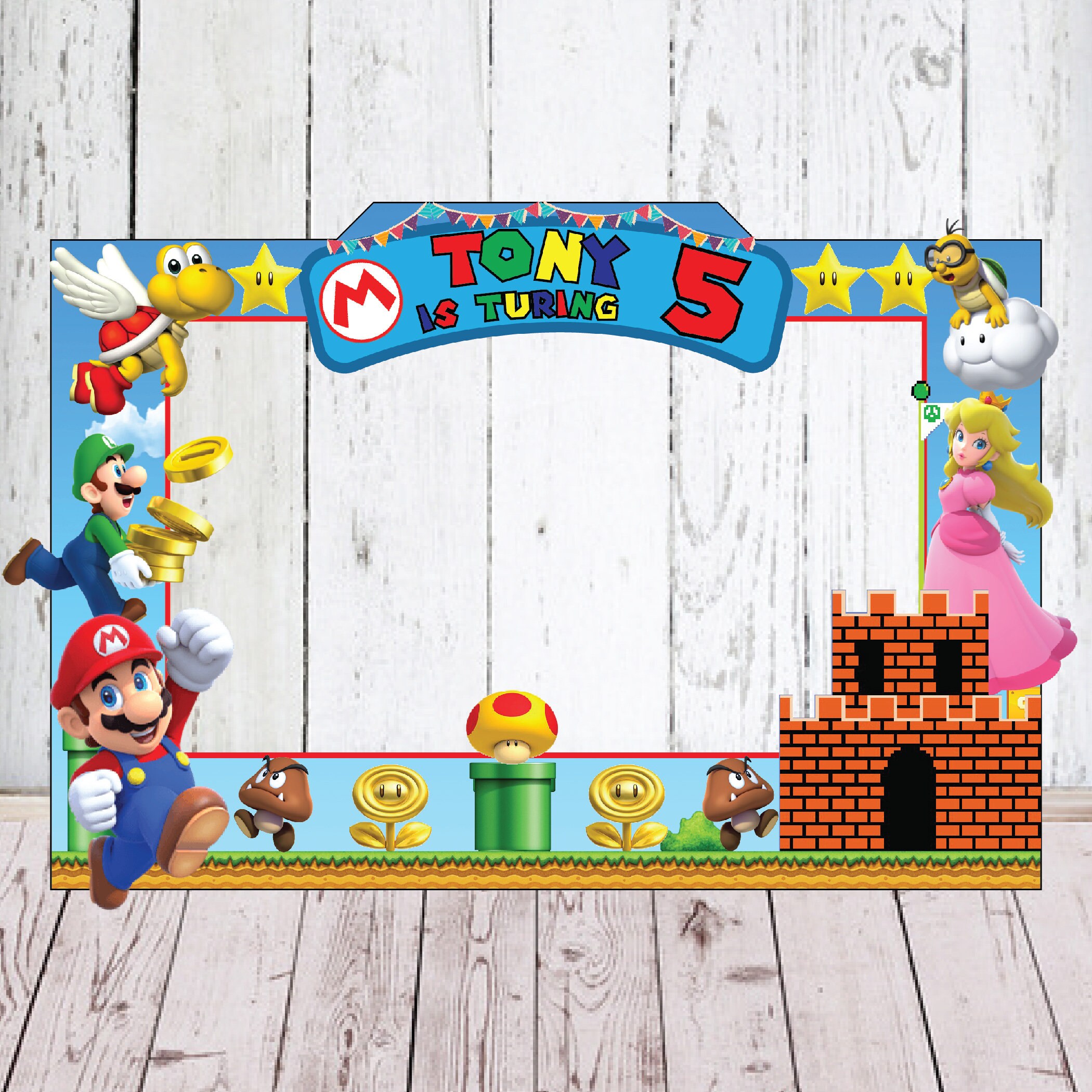 Super Mario Photo Booth Frame Super Mario Photo Frame Mario Etsy