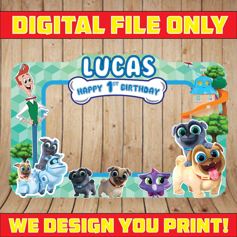 Puppy Dog Pals Photo Booth Frame Birthday Backdrop Party