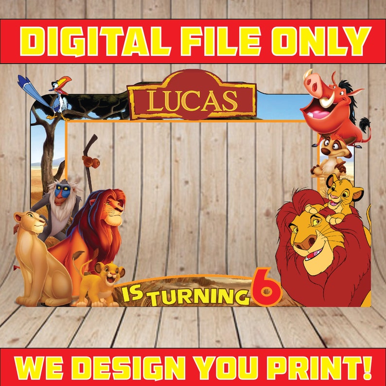 Lion King Photo Booth Frame Birthday Image 0