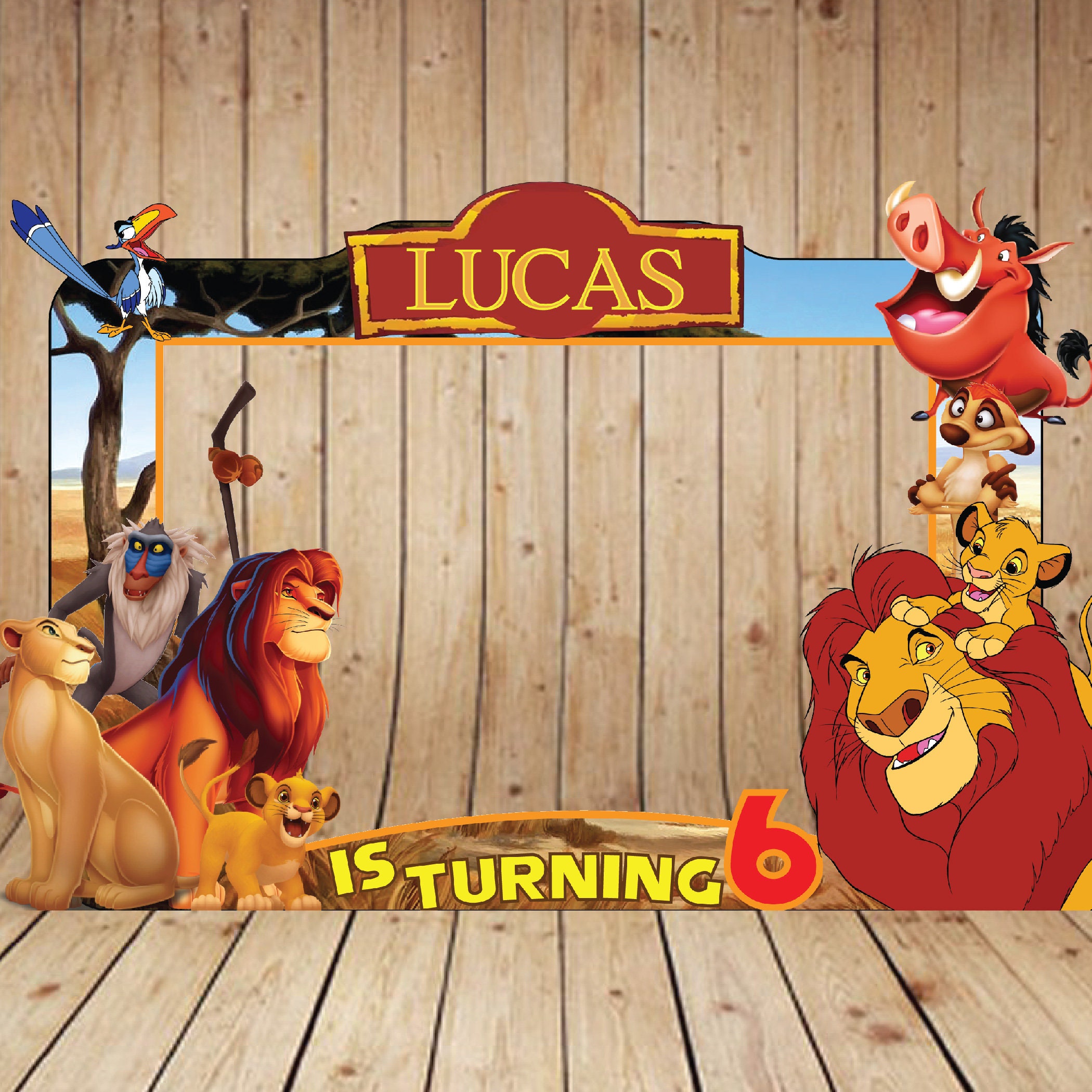 Lion King Photo Booth Frame Lion King Birthday Frame Lion Etsy
