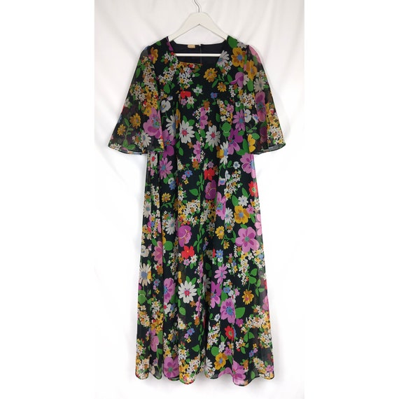 Vintage 70s - Angela Gore Floral Maxi Dress - Ang… - image 2