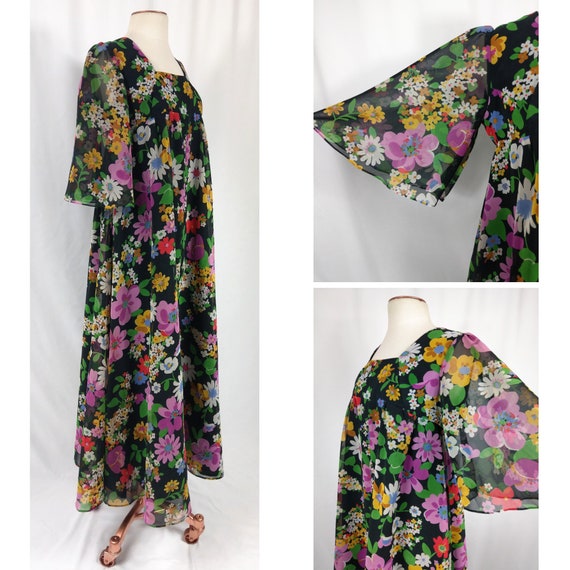 Vintage 70s - Angela Gore Floral Maxi Dress - Ang… - image 4