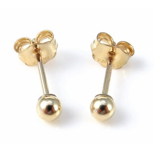 Small Stud Earrings, Tiny Gold Stud, 14K Gold Fill Stud, 2mm 3mm 4mm, Ball Stud Earring, Small Gold Stud, Dainty Earrings, Gift For Her
