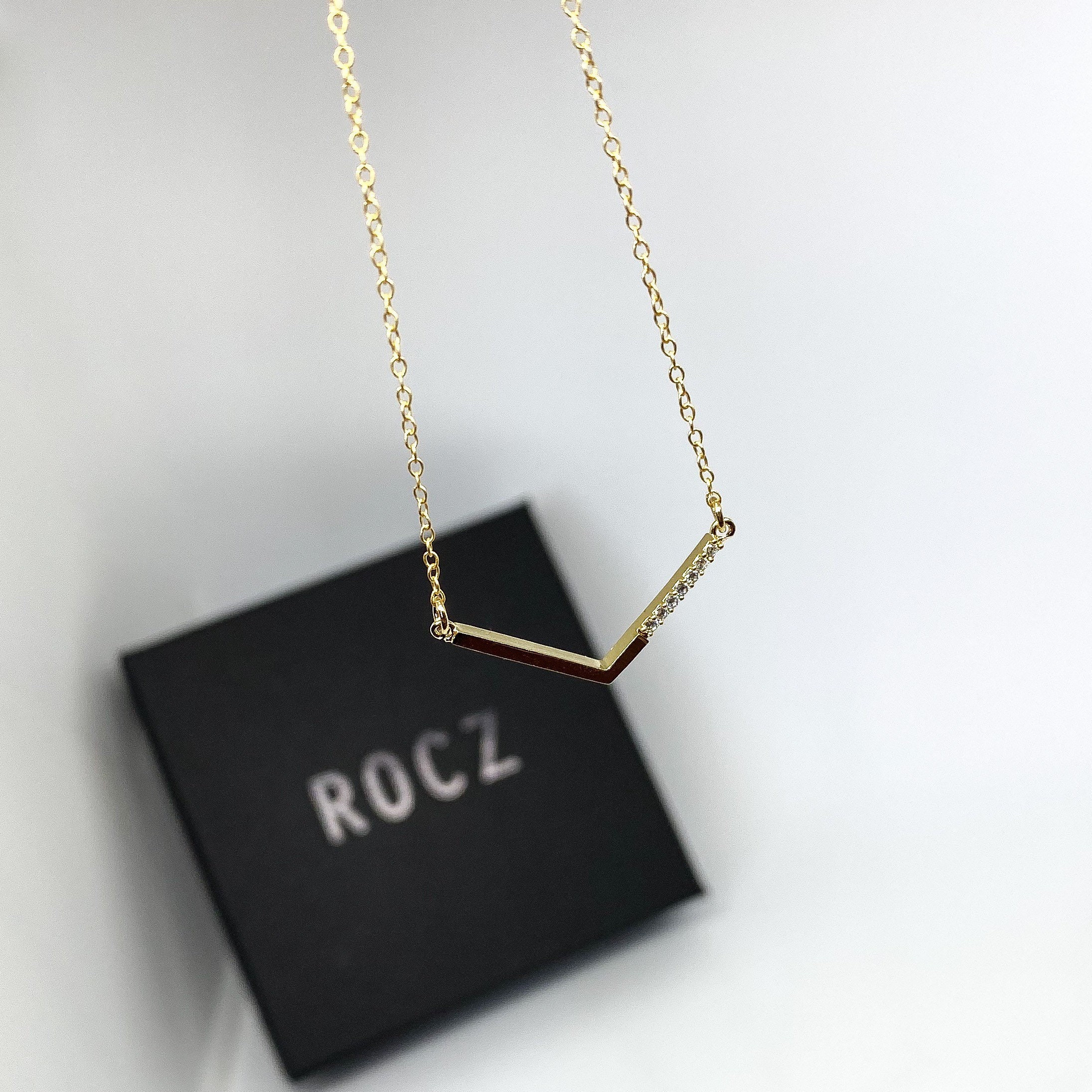 Gold V Pendant Necklace. 24k Vermeil Gold Fine Chain Necklace. Etsy UK