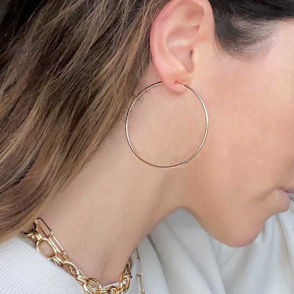 Gold Hoop Earrings Etsy UK