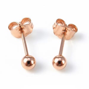 Small Stud Earrings, Tiny Rose Gold Stud, 14K Gold Fill Stud, 2mm 3mm 4mm, Ball Stud Earring, Rose Gold Stud, Dainty Earrings, Gift For Her