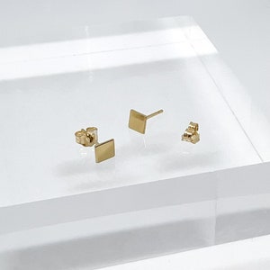Square stud earrings. Gold filled small gold stud earrings. Square studs. Gold square stud earrings. Gift for her. Bridesmaid gift.