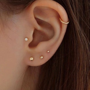 Small Stud Earrings, Tiny Gold Stud, 14K Gold Fill Stud, 2mm 3mm 4mm, Ball Stud Earring, Small Gold Stud, Dainty Earrings, Gift For Her