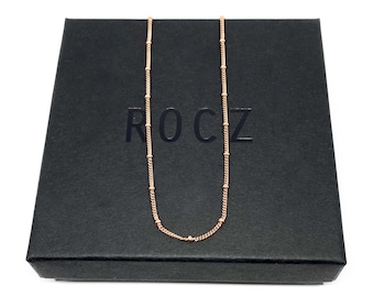 Rose gold filled satellite chain necklace. Fine rose gold necklace. Layering necklace. 14k rose gold filled chain.