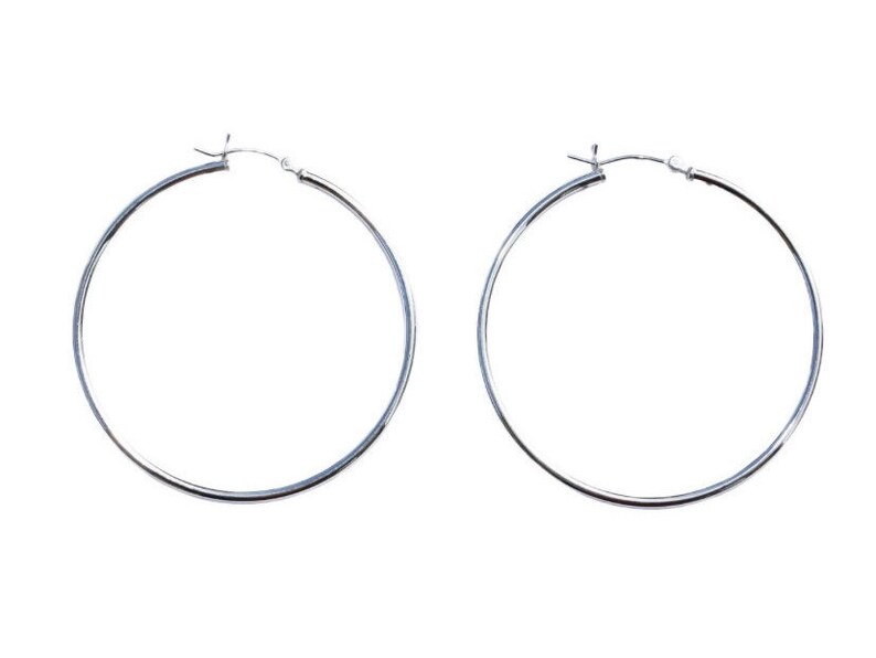 2mm x 50mm Click Hoop Earrings main image 1