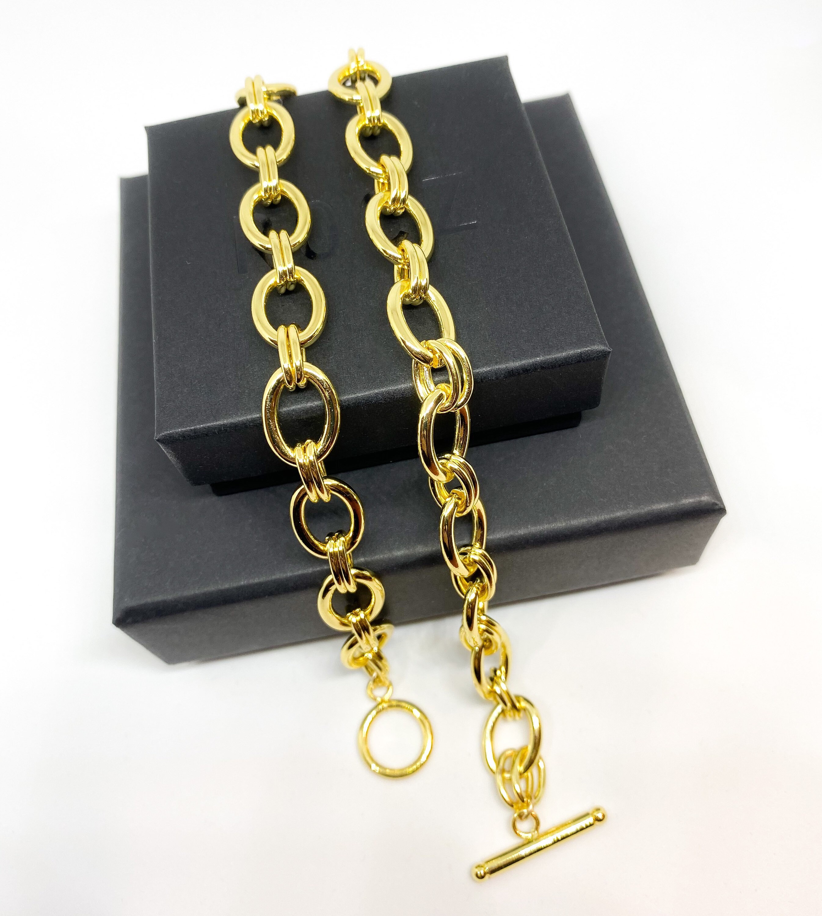 Chunky Gold Oval Rolo Chain Necklace Thick Gold Link Choker Etsy