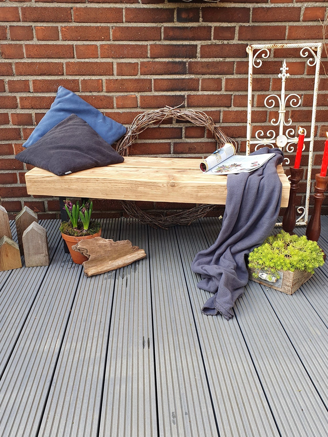 gartenbank aus alten balken