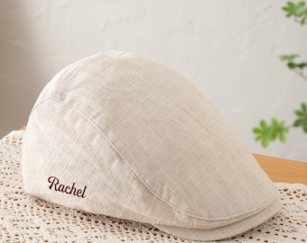 Linen Summer Flat Cap, Handcrafted Baker Boy Cap, Vintage Irish Flat Cap, Peaky Blinders Style, Women's Fashion Hat, Unisex cap