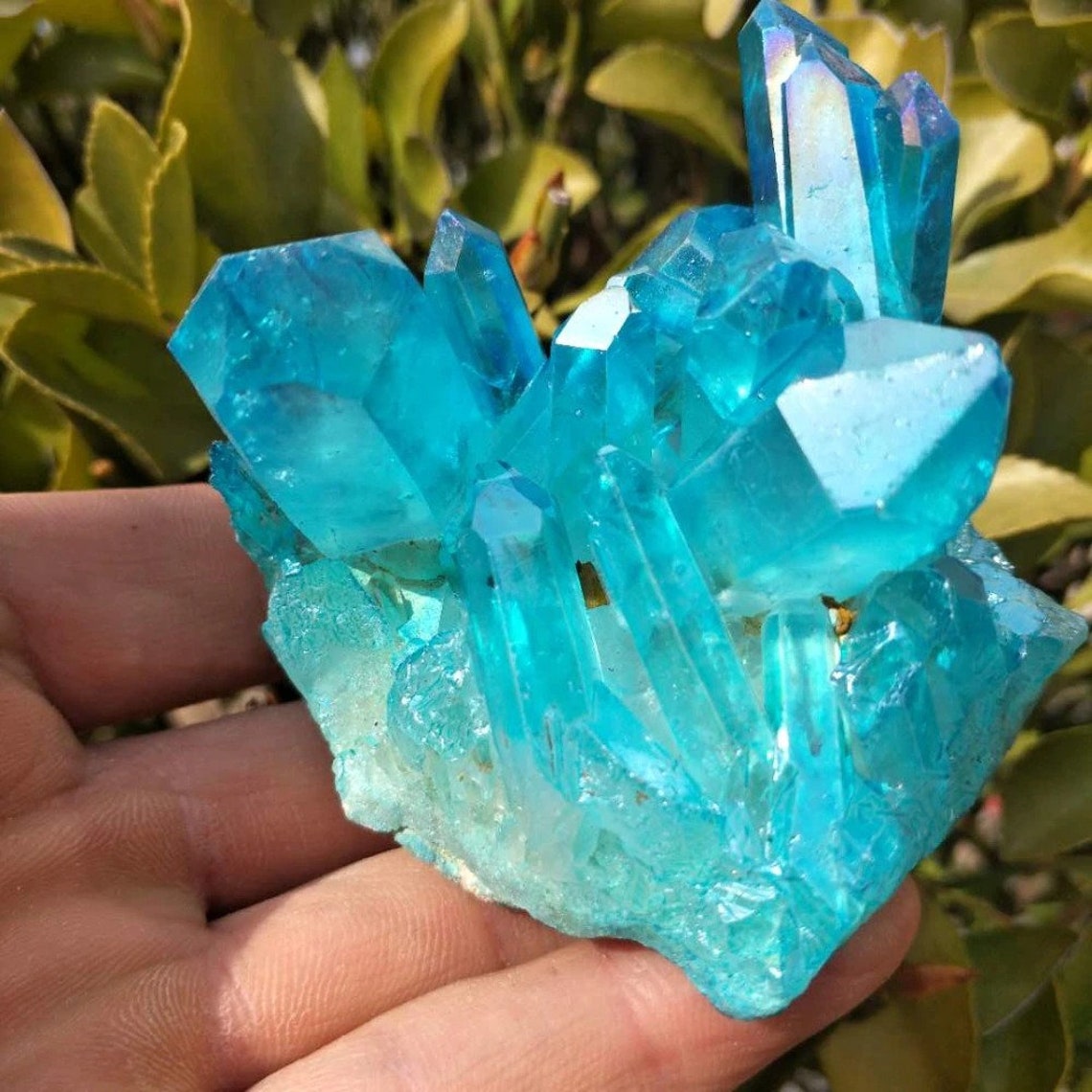 190200g Rare Beautiful Skyblue Flame Ring Quartz Crystal Etsy