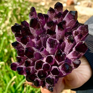 Natural violet Ghost Phantom Quartz Crystal Cluster Healing Specimen 1pcs