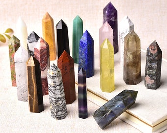 Stones Crystal Point Wand Amethyst Rose Quartz Healing Stone Energy Ore Mineral Crafts Home Decoration 1PC