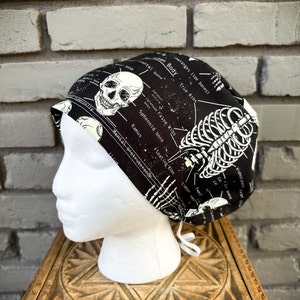Skull Scrub Cap, Anatomy Scrub Cap, Ortho Scrub Cap, Glow in the Dark, Surgical Scrub Cap, Scrub Caps for Women, Euro Toggle Scrub Hat