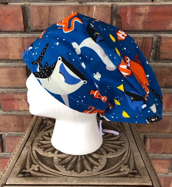 Disney Scrub Cap, Finding Nemo Scrub Hat, Dory, Surgical Scrub Cap, Scrub Caps for Women, Scrub Hats, Euro Scrub Cap, Adjustable Toggle Hat