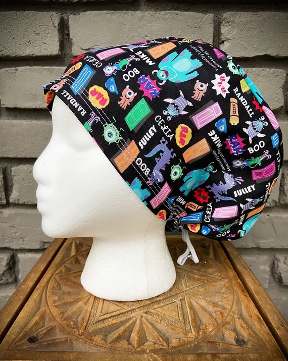 Disney Scrub Cap, Surgical Scrub Cap, Scrub Cap for Woman, Scrub Hats, Euro Scrub Cap for Woman with Toggle, Monsters Inc, Inspired