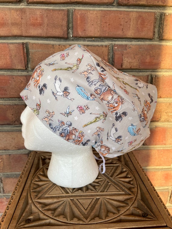 Disney’s Peter Pan Print - Surgical Scrub Cap -Handmade- Euro Pixie Toggle Hat