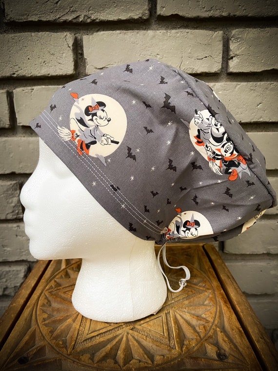 Halloween Scrub Cap, Surgical Scrub Cap, Scrub Caps for Women, Scrub Hats, Euro Scrub Cap, Scrub Cap with Buttons, Scrub Hat with Toggle