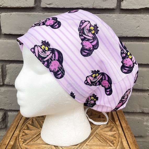 Cat Scrub Cap, Surgical Scrub Cap, Scrub Caps for Women, Scrub Hats, Euro Scrub Cap, Scrub Cap with Buttons, Scrub Hat with Toggle