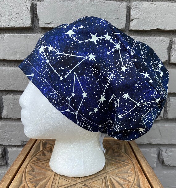 Constellation Scrub Cap, Surgical Scrub Cap, Scrub Cap for Woman, Scrub Hats, Euro Scrub Cap for Woman with Toggle