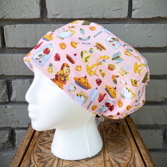 Princess Scrub Cap, Scrub Cap, Scrub Caps for Women, Scrub Hats, Euro Scrub Cap, Scrub Cap with Buttons, Scrub Hat with Toggle