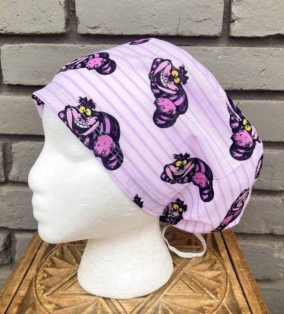 Cat Scrub Cap, Surgical Scrub Cap, Scrub Caps for Women, Scrub Hats, Euro Scrub Cap, Scrub Cap with Buttons, Scrub Hat with Toggle