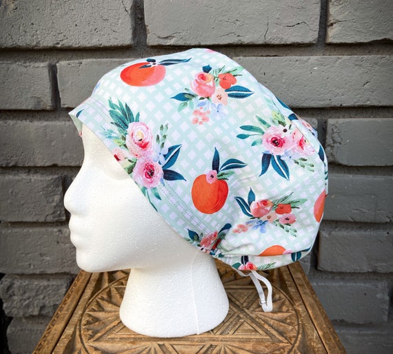 Orange Scrub Cap, Surgical Scrub Cap, Scrub Cap for Woman, Scrub Hats, Euro Scrub Cap for Woman with Toggle