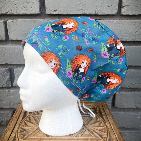 Brave Scrub Cap, Surgical Scrub Cap, Scrub Caps for Women, Scrub Hats, Euro Scrub Cap, Scrub Cap with Buttons, Scrub Hat with Toggle